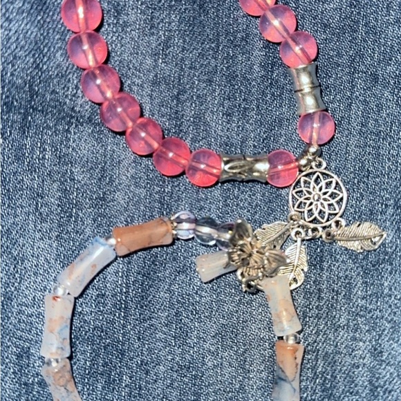 Dream catcher and butterfly beaded bracelets - Picture 2 of 2
